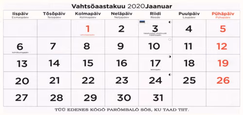 Telli saa tul&otilde;va aasta sainakallendrit